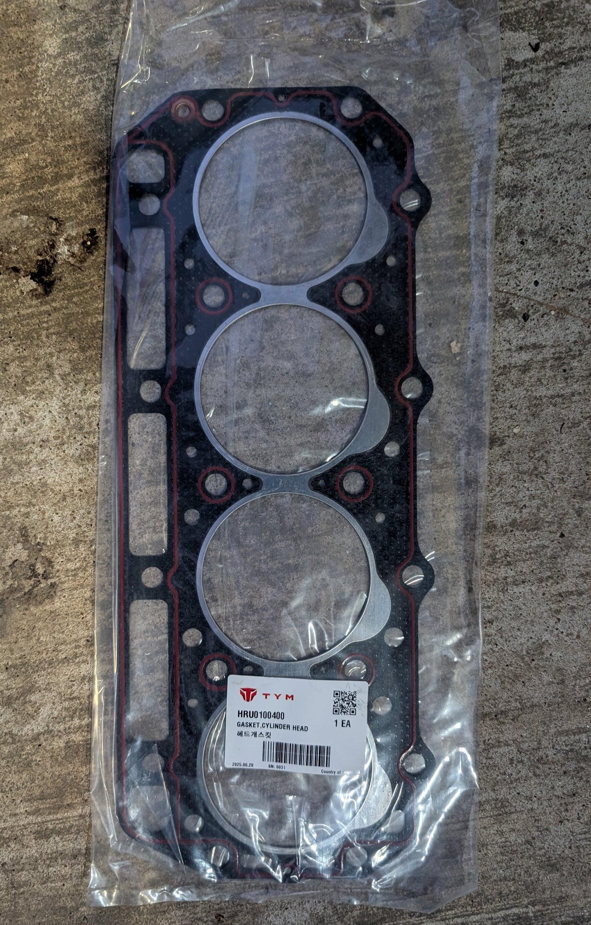 HRU0100400 - GASKET,HEAD (A2000/2300) NEW VERSION